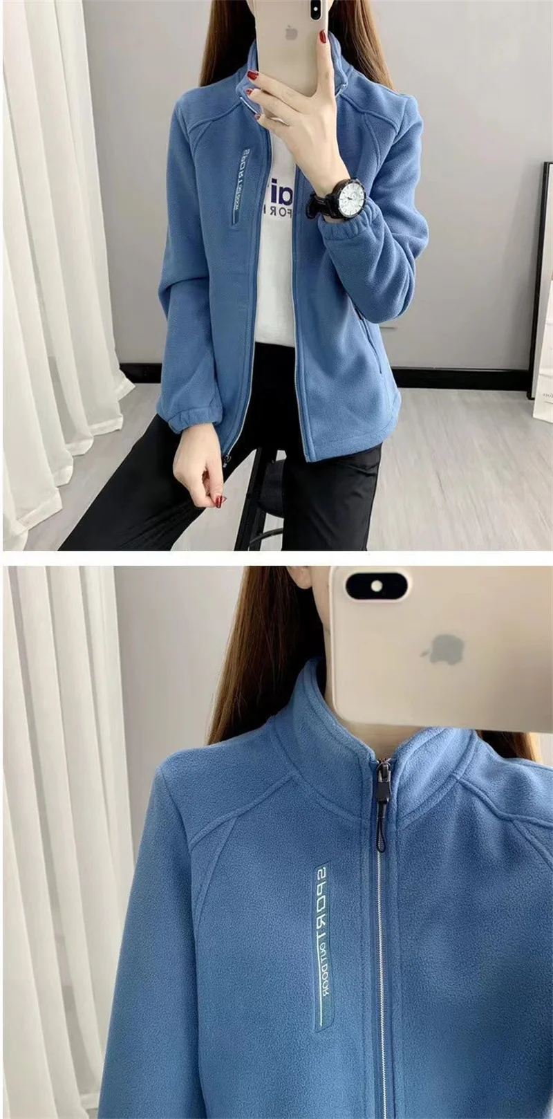 2025 Femme Leisure Stand-up Collar Sports Shirt Autumn Women Long Sleeves Sweatshirt Retro Ladies Large Size 5XL Fleece Outwear