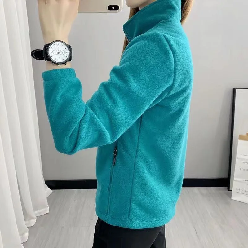 2025 Femme Leisure Stand-up Collar Sports Shirt Autumn Women Long Sleeves Sweatshirt Retro Ladies Large Size 5XL Fleece Outwear