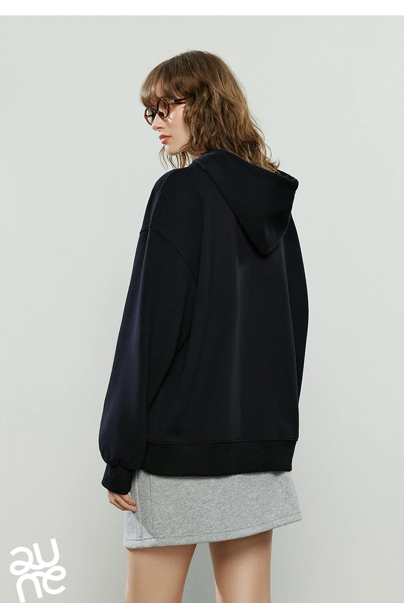 TOYOUTH Women Hoodies 2025 Winter New Loose Crew-neck Warm Applique Embroidery Tops