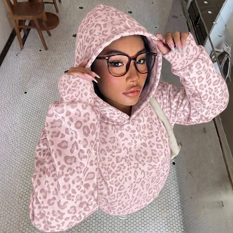 Autumn Winter Fashion Commuting Woman Hoodie New Retro Pattern Printed Long Sleeved Sweatshirt Casual Loose Street Hooded Top