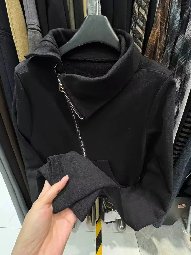 American Hooded Long Sleeve Jacket Women Autumn Winter Casual Coat Loose Cardigan Tops Harajuku Y2k Zipper 2025 Fashion New