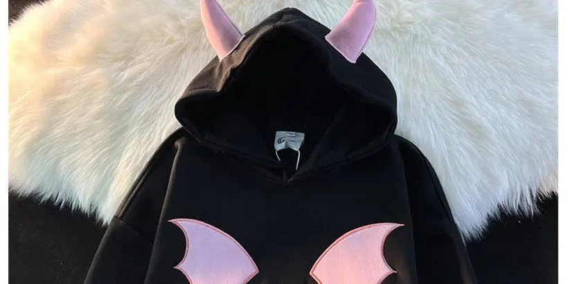 High Quality Embroidery Bat Hip Hop Graphic Hoodie Men Women Oversized Sweatshirt Couples Korean Style Winter Tops Loose Casual