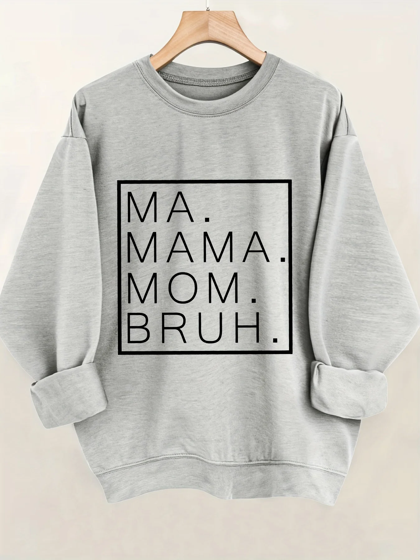 Women's Autumn and Winter Loose Casual Comfortable Letter Printed Thick Long-Sleeved Round Neck Hoodie Pullover