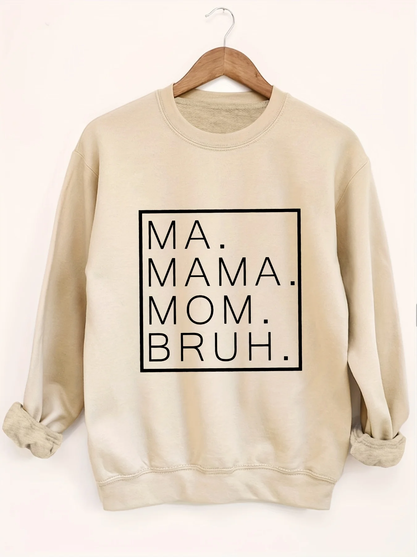 Women's Autumn and Winter Loose Casual Comfortable Letter Printed Thick Long-Sleeved Round Neck Hoodie Pullover