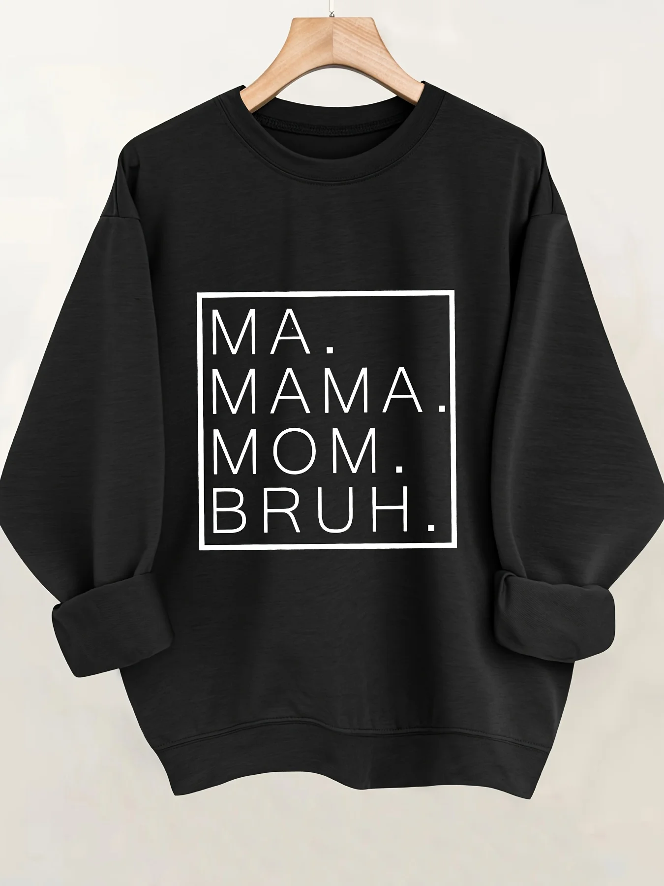 Women's Autumn and Winter Loose Casual Comfortable Letter Printed Thick Long-Sleeved Round Neck Hoodie Pullover