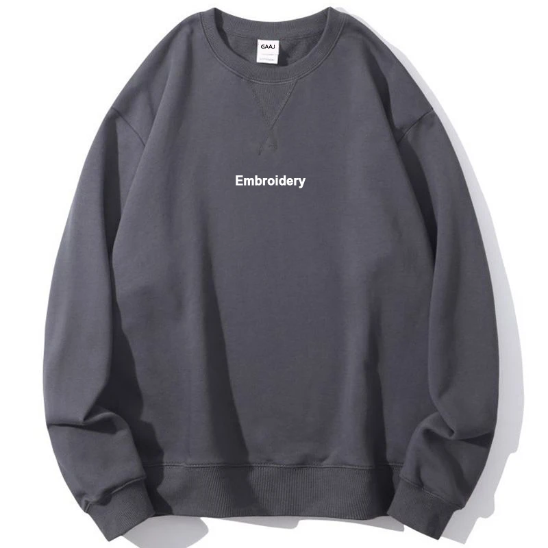 Embroidery Custom 100% Cotton Sweatshirt,Brand Loose Sweater,Autum Winter Long Sleeve Pullover,Vintage Woman Men Unisex  Clothes