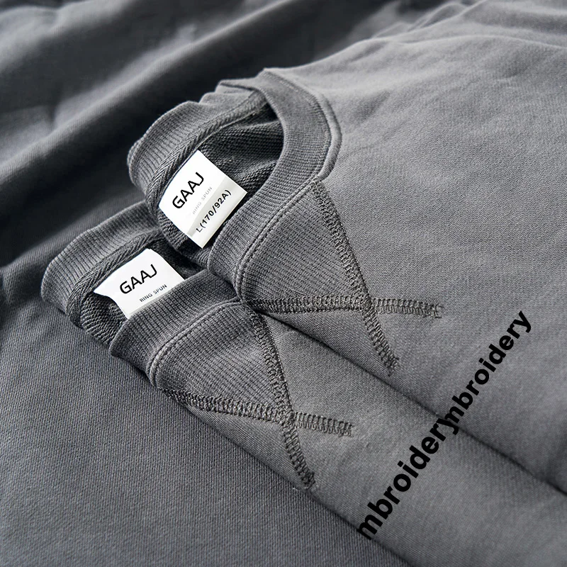 Embroidery Custom 100% Cotton Sweatshirt,Brand Loose Sweater,Autum Winter Long Sleeve Pullover,Vintage Woman Men Unisex  Clothes