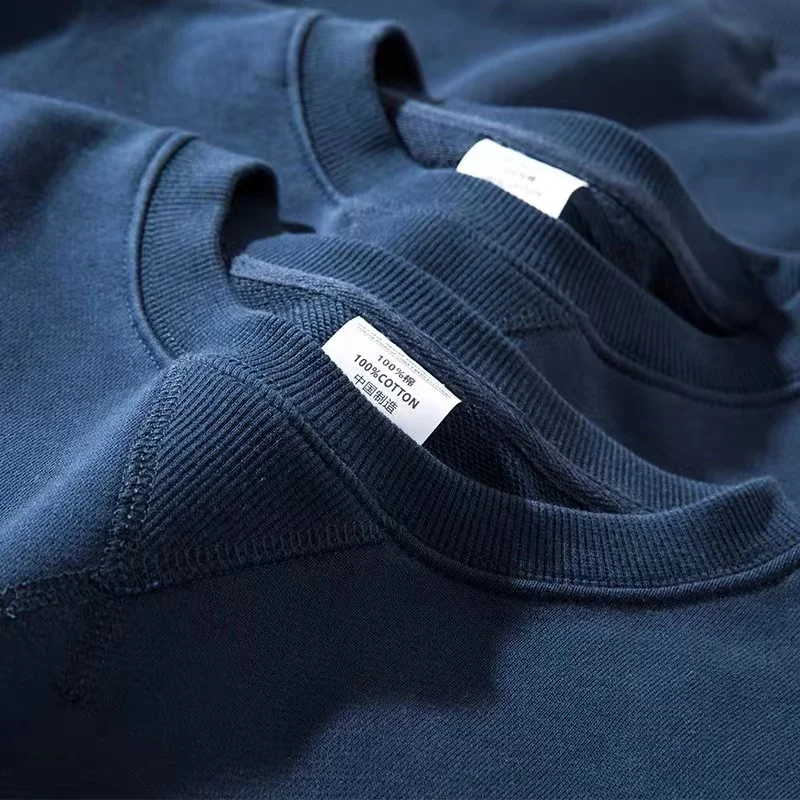 Embroidery Custom 100% Cotton Sweatshirt,Brand Loose Sweater,Autum Winter Long Sleeve Pullover,Vintage Woman Men Unisex  Clothes