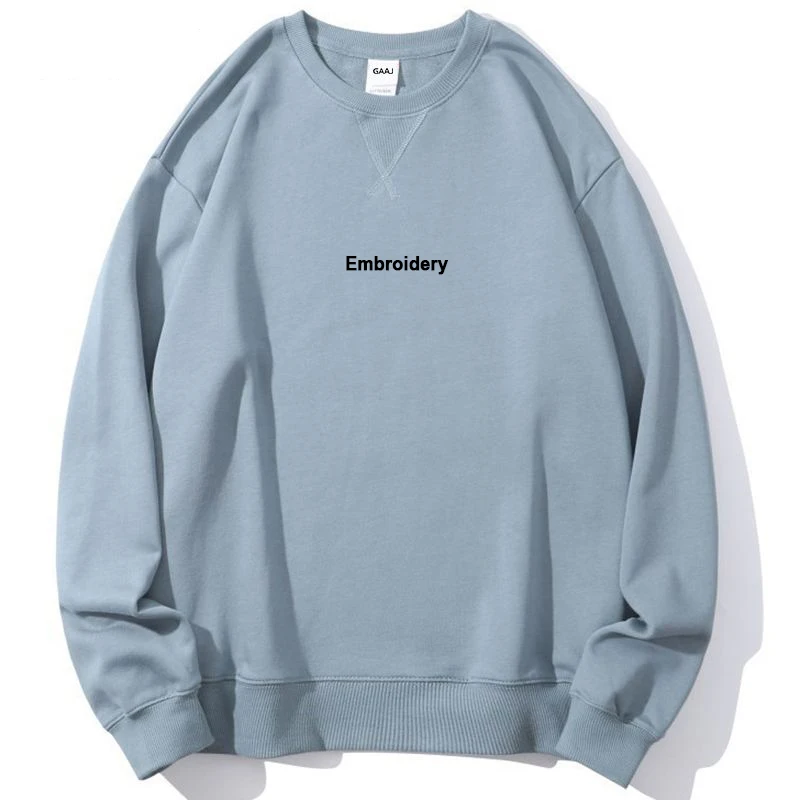 Embroidery Custom 100% Cotton Sweatshirt,Brand Loose Sweater,Autum Winter Long Sleeve Pullover,Vintage Woman Men Unisex  Clothes