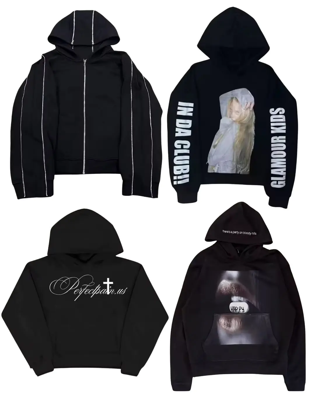 Harajuku Gothic Y2K Hoodies Mens Womens Clothing Hip Hop Gothic Graphic Print Oversized Hoodies Sweatshirts Casual Jackets