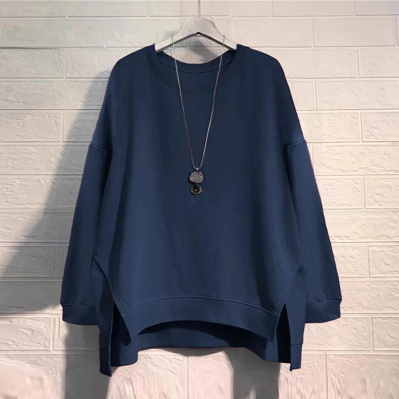 ZANZEA Vintage Sweatshirts Women Winter Pullovers Tops 2025 Autumn Long Sleeve Jumper O-Neck Casual Loose Solid Lady Sweatshirts