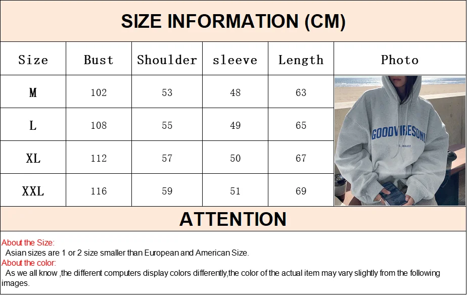 Korean Fashion Loose Sweater Women Autumn Winter 2025 Long Sleeve Hooded Shirt Letter Print Pullover Tops Casual Sweatshirts