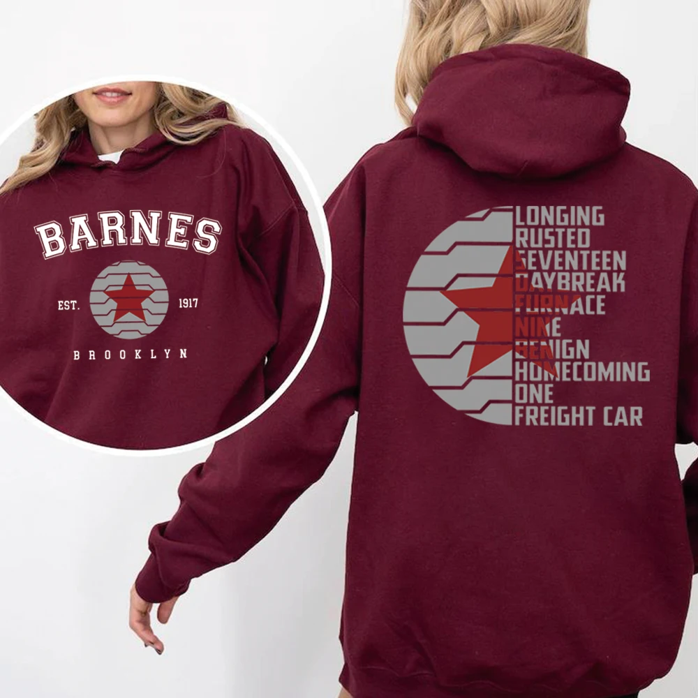 Vintage Bucky Barnes 1917 Hoodie Winter Soldier 2 Sided Sweatshirt Men Women Casual Hoodied Long Sleeves Pullover Casual Hoodies