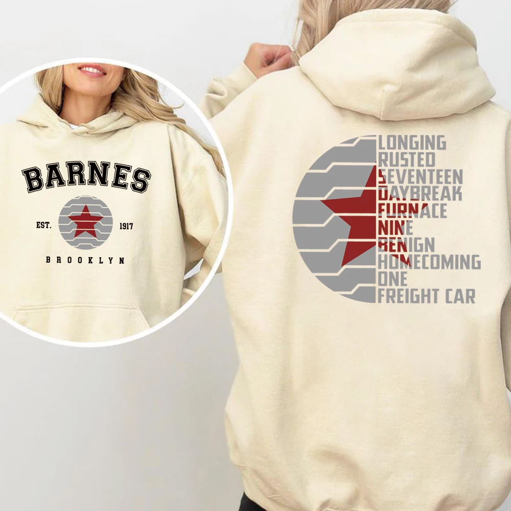 Vintage Bucky Barnes 1917 Hoodie Winter Soldier 2 Sided Sweatshirt Men Women Casual Hoodied Long Sleeves Pullover Casual Hoodies