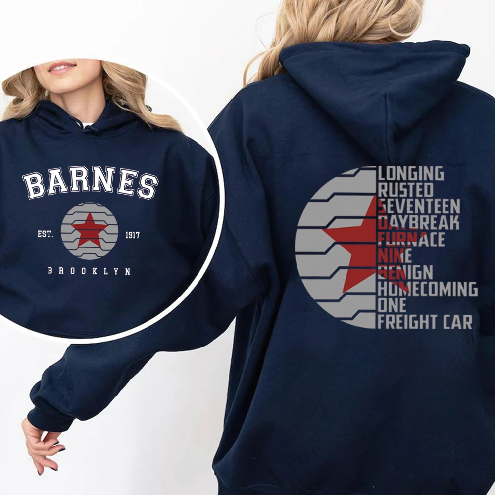 Vintage Bucky Barnes 1917 Hoodie Winter Soldier 2 Sided Sweatshirt Men Women Casual Hoodied Long Sleeves Pullover Casual Hoodies