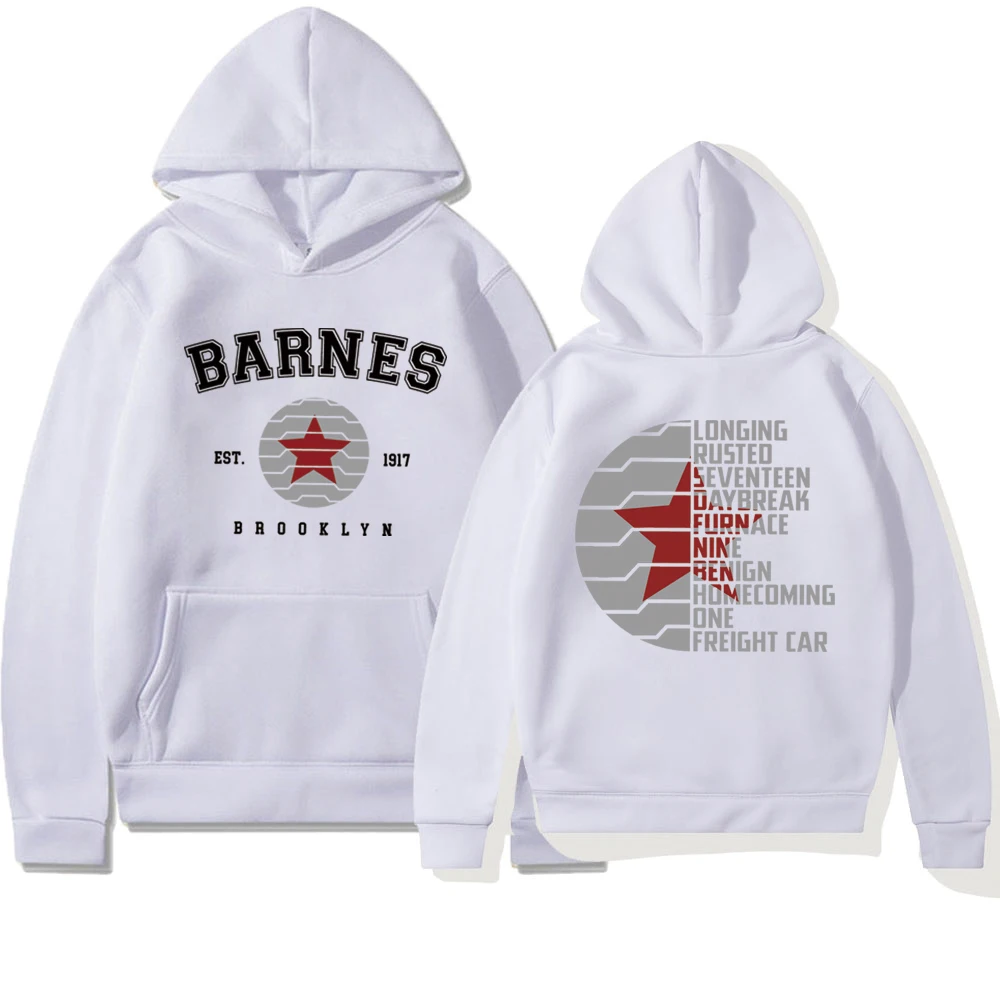 Vintage Bucky Barnes 1917 Hoodie Winter Soldier 2 Sided Sweatshirt Men Women Casual Hoodied Long Sleeves Pullover Casual Hoodies