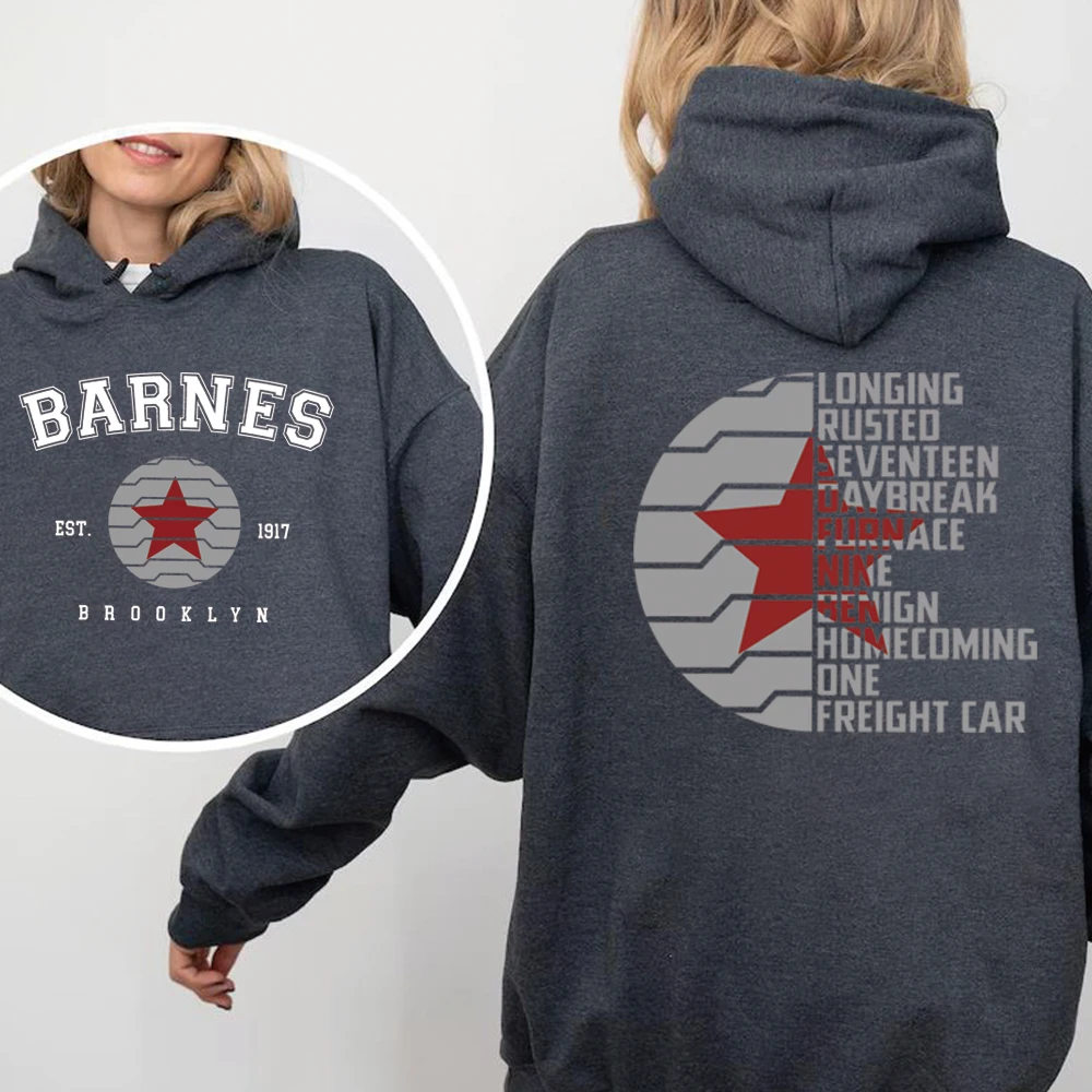 Vintage Bucky Barnes 1917 Hoodie Winter Soldier 2 Sided Sweatshirt Men Women Casual Hoodied Long Sleeves Pullover Casual Hoodies