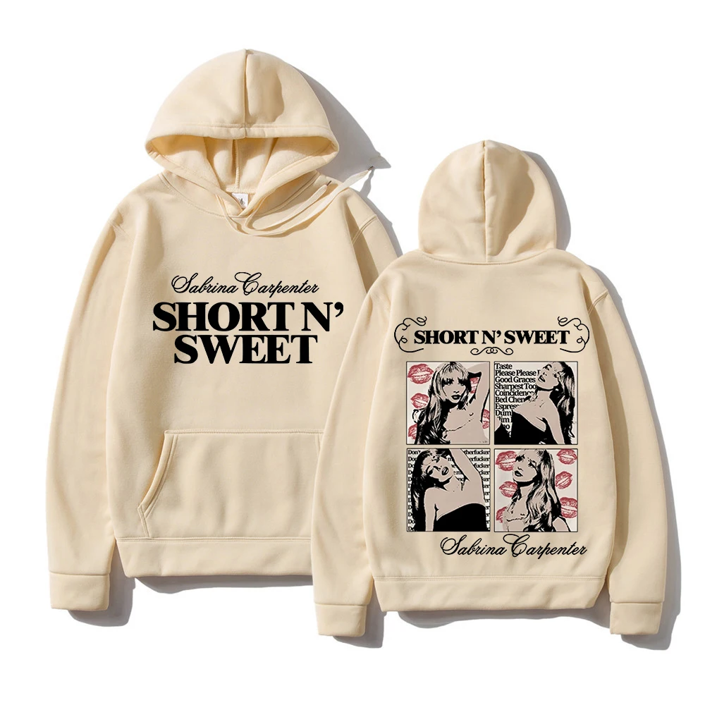 Sabrina Carpenter Short N' Sweet Hoodie Men Streetwear Aesthetic Casual Hoodies Unisex Autumn Winter Harajuku Hooded Sweatshirts