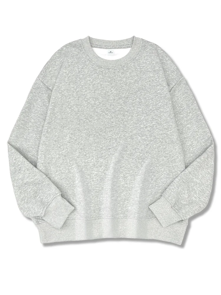 2026 New Women Simple Pullover Female Fashion Harajuku Streetwear Solid Color O-Neck Hoodie Autumn Winter Loose Casual Tops