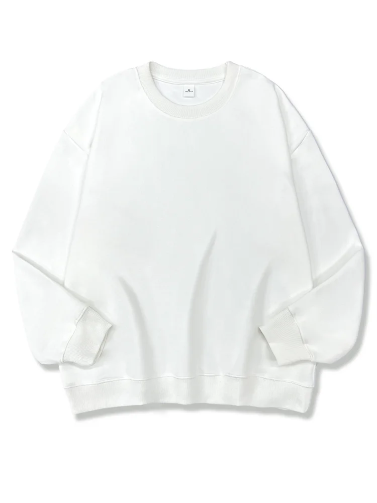 2026 New Women Simple Pullover Female Fashion Harajuku Streetwear Solid Color O-Neck Hoodie Autumn Winter Loose Casual Tops