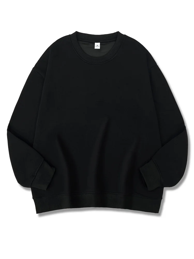 2026 New Women Simple Pullover Female Fashion Harajuku Streetwear Solid Color O-Neck Hoodie Autumn Winter Loose Casual Tops