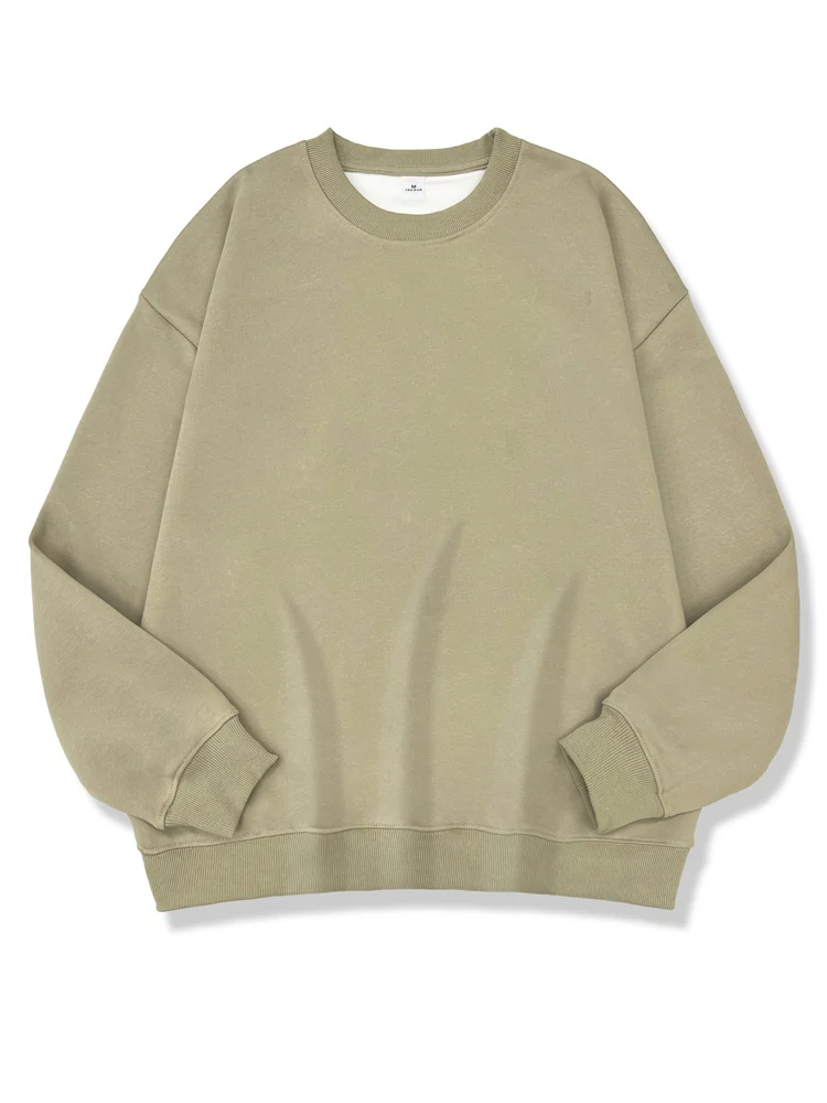 2026 New Women Simple Pullover Female Fashion Harajuku Streetwear Solid Color O-Neck Hoodie Autumn Winter Loose Casual Tops