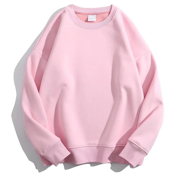 Soft Fleece Sweatshirt Women Sport Winter Clothes Warm Blue Round Neck Loose Pullovers Oversized Women Velvet Sweatshirt Black