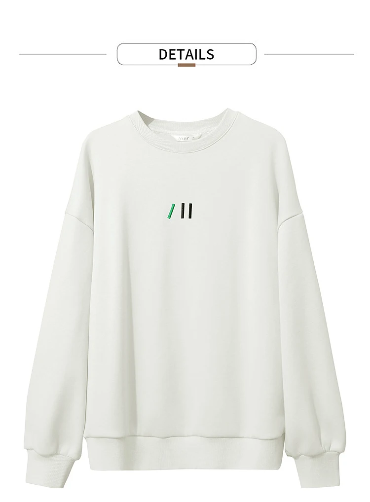 Amii Sweatshirt For Woman 2026 Winter New Casual Round Neck Long Sleeve Hoodie Women Loose Warm Pullover Versatile Top 12524080