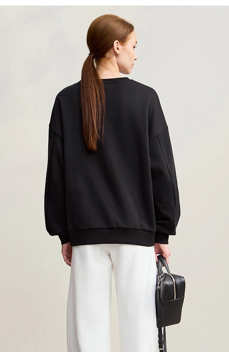 Amii Sweatshirt For Woman 2026 Winter New Casual Round Neck Long Sleeve Hoodie Women Loose Warm Pullover Versatile Top 12524080