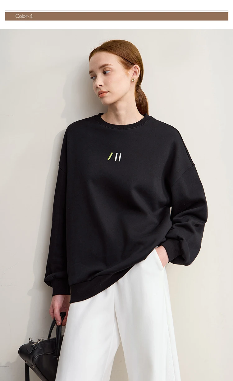 Amii Sweatshirt For Woman 2026 Winter New Casual Round Neck Long Sleeve Hoodie Women Loose Warm Pullover Versatile Top 12524080