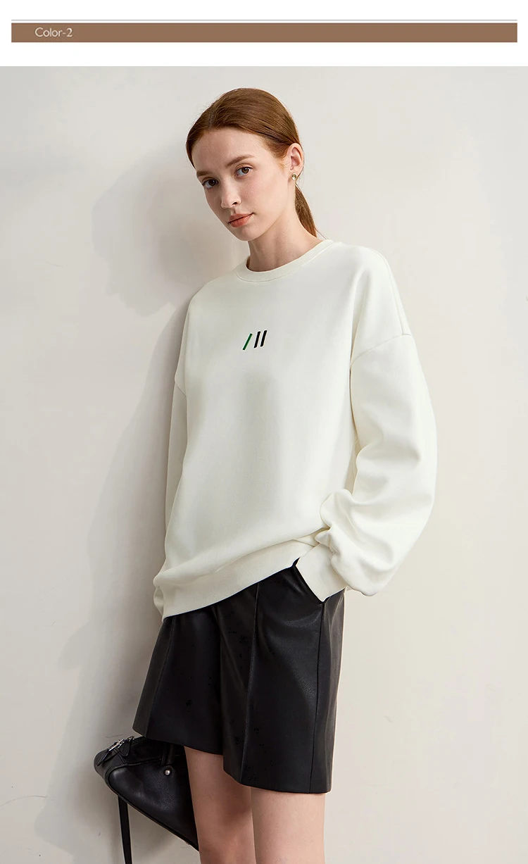 Amii Sweatshirt For Woman 2026 Winter New Casual Round Neck Long Sleeve Hoodie Women Loose Warm Pullover Versatile Top 12524080