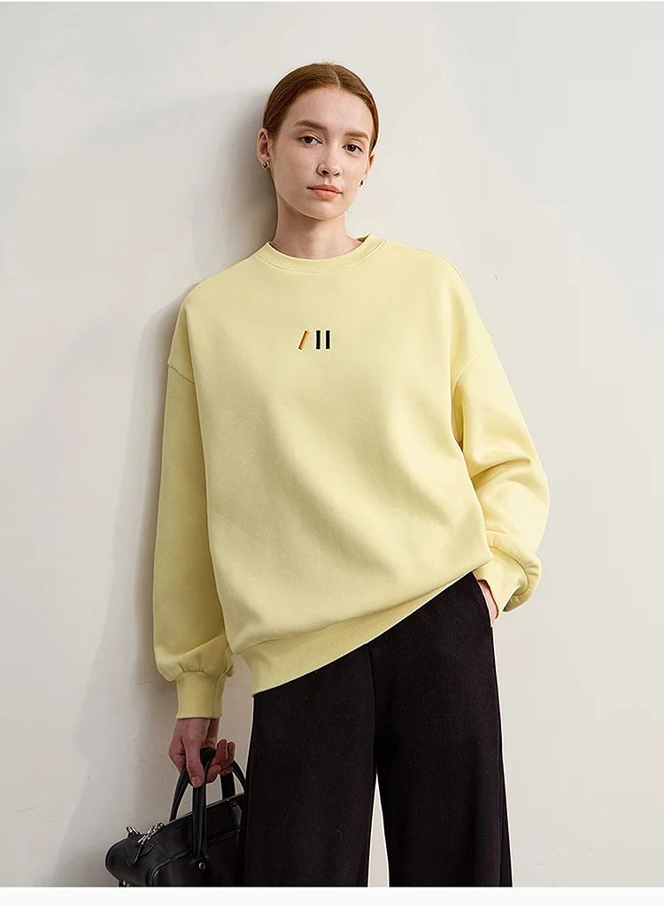 Amii Sweatshirt For Woman 2026 Winter New Casual Round Neck Long Sleeve Hoodie Women Loose Warm Pullover Versatile Top 12524080