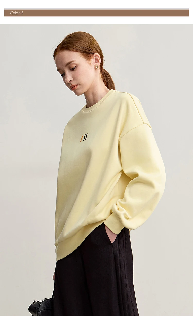 Amii Sweatshirt For Woman 2026 Winter New Casual Round Neck Long Sleeve Hoodie Women Loose Warm Pullover Versatile Top 12524080