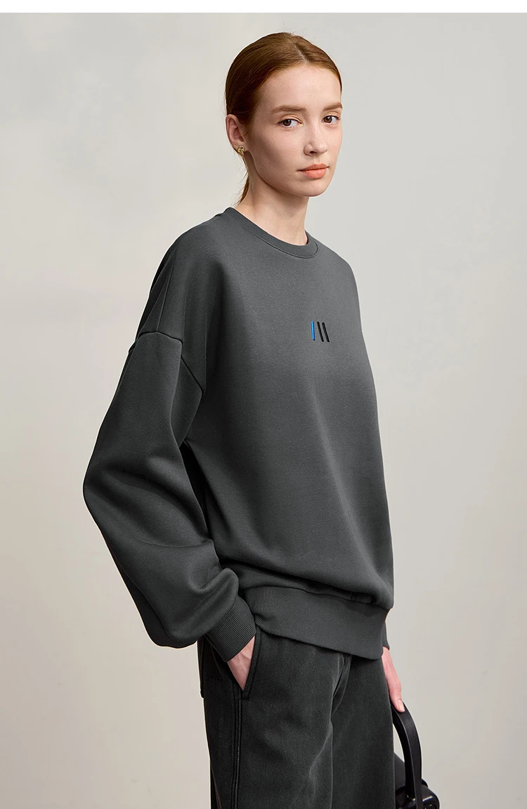 Amii Sweatshirt For Woman 2026 Winter New Casual Round Neck Long Sleeve Hoodie Women Loose Warm Pullover Versatile Top 12524080