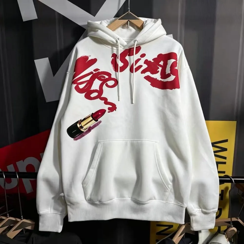 Streetwear Y2K Casual Pullover Sweatshirt Women Clothing Harajuku Letter Graphic Print Loose Hoodie Gothic Fashion White Hoodie