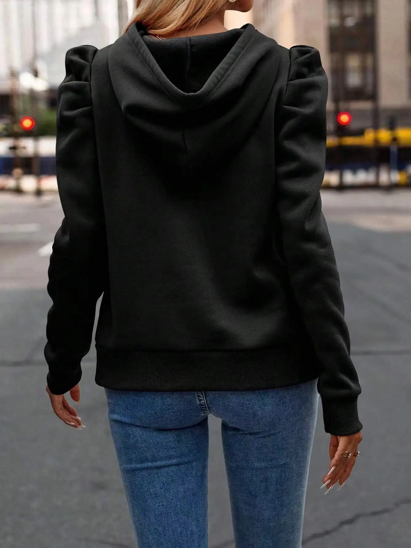 New Autumn Gothic Style Casual Long-Sleeved Hooded Short Sweater Jacket Women Fashion Zipper Sports Hoodies Y2K Sweatshirt