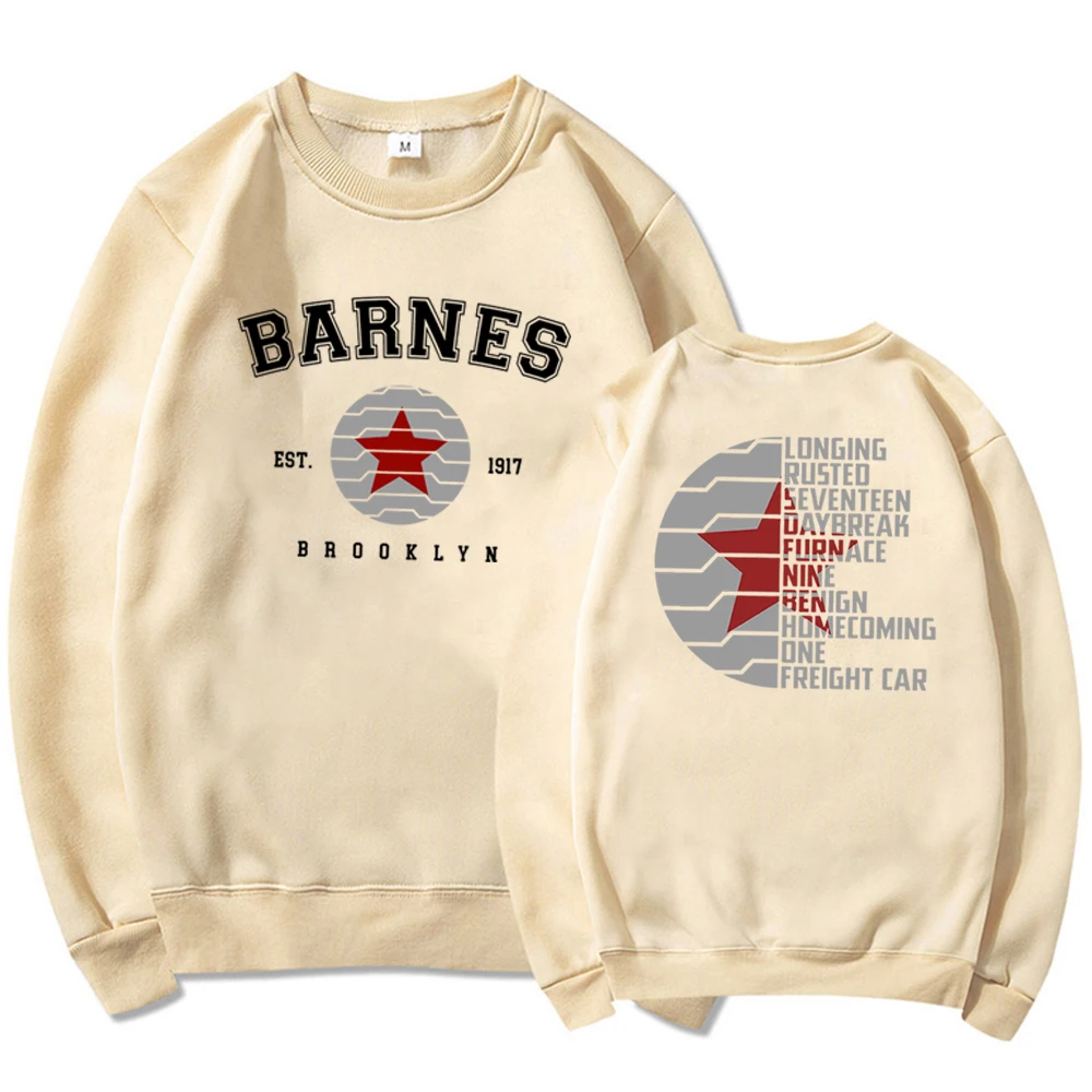 Vintage Bucky Barnes 1917 Sweatshirt Winter Soldier Hoodie Front and Back Print Pullover Unisex Long Sleeves Sweatshirts
