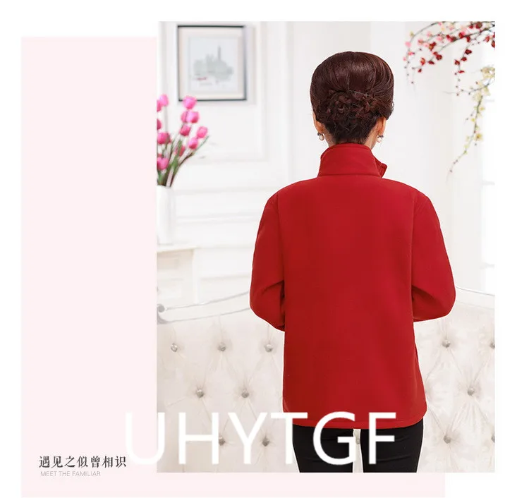 2025 New Autumn Mid-Aged Women Fleece Jacket 5XL Casual Stand Collar Warm Hoodie Jacket Zipper Outerwear Mother Winter Coat 3149