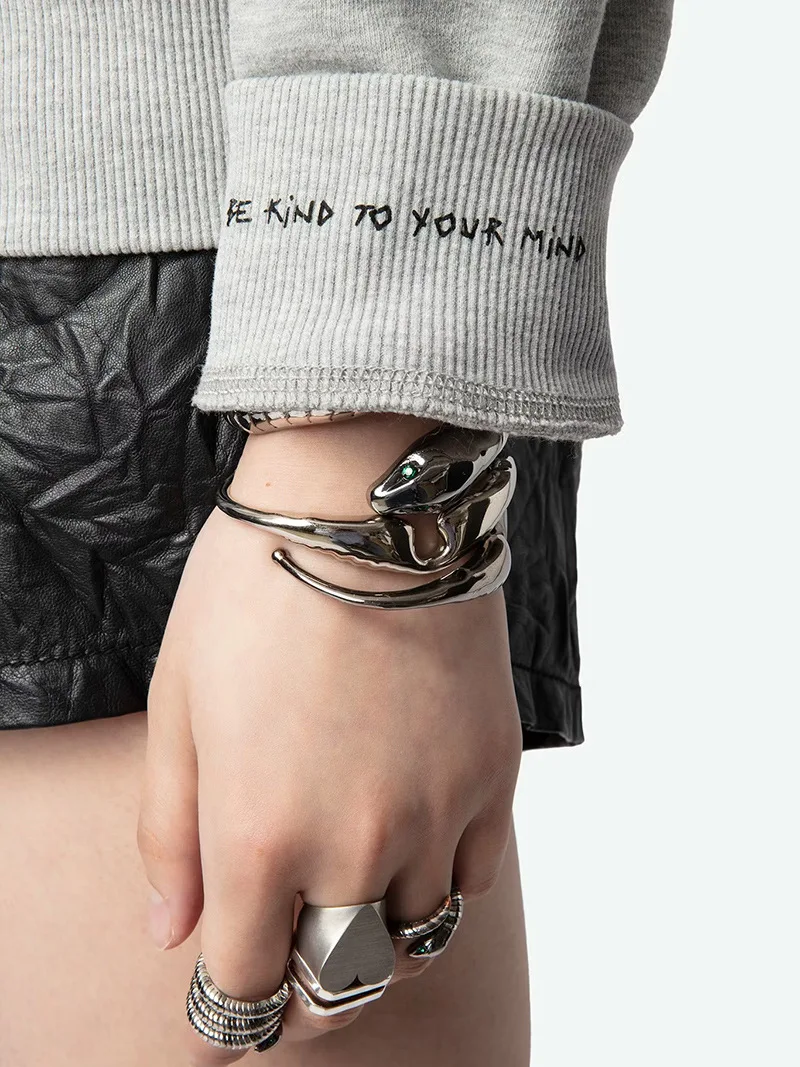 Women's grey Fleece Sweatshirt women Diamond embellished Round Neck Long Sleeve Autumn winter sweatshirt female