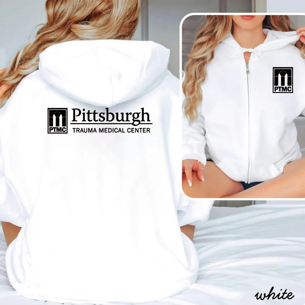 The Pitt PTMC Zipped Hoodie Pittsburgh Trauma Medical Center Hooded TV Series Sweatshirt Doctor Sweater Trendy Aesthetic Hoodies