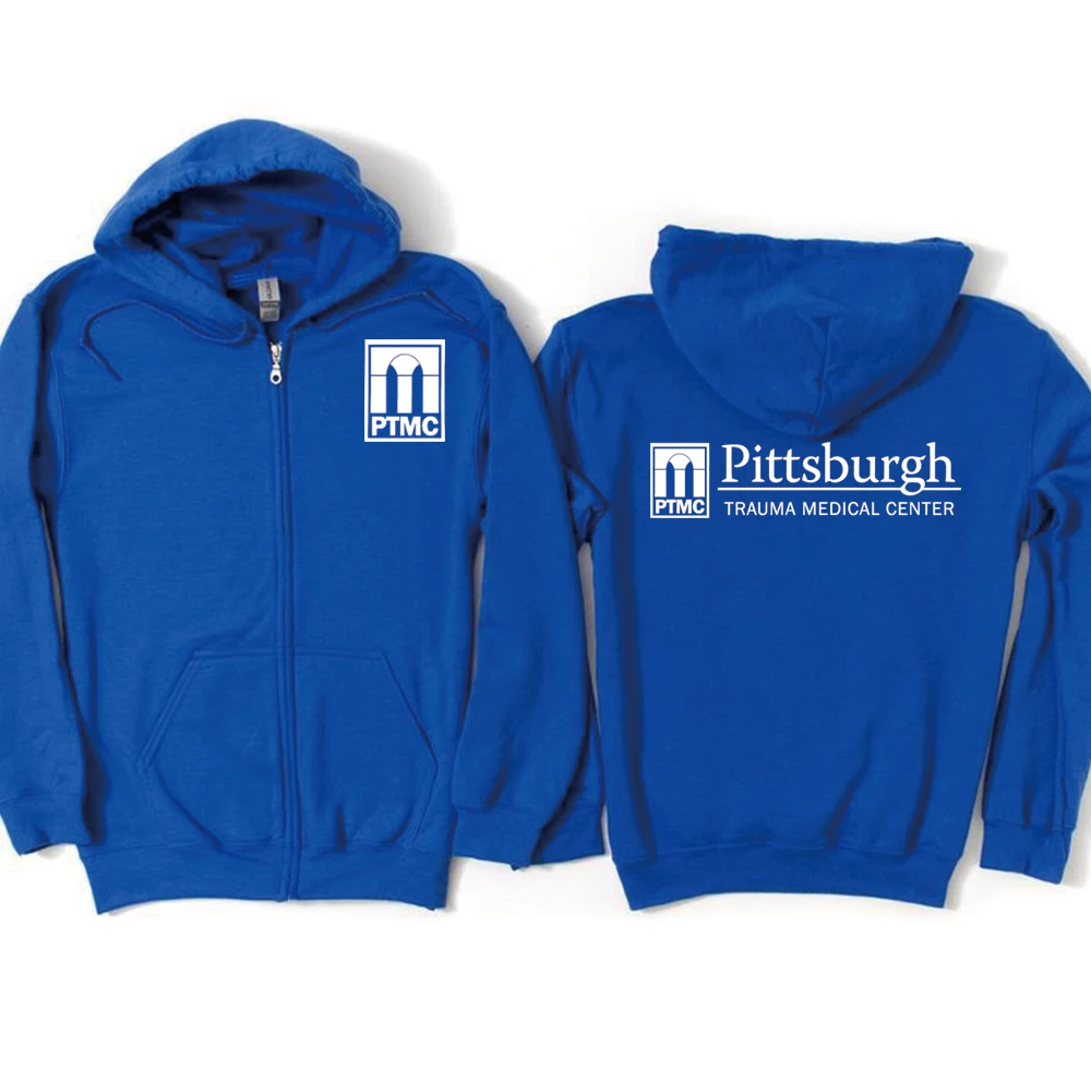 The Pitt PTMC Zipped Hoodie Pittsburgh Trauma Medical Center Hooded TV Series Sweatshirt Doctor Sweater Trendy Aesthetic Hoodies