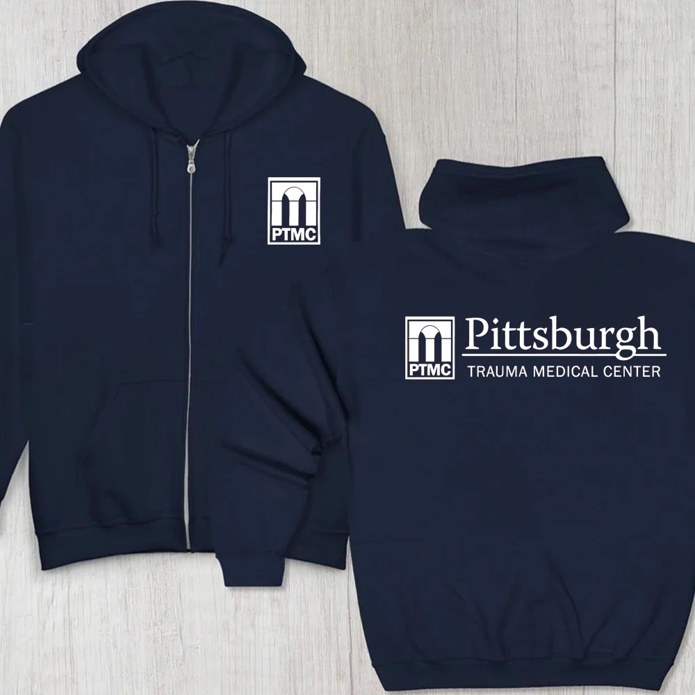 The Pitt PTMC Zipped Hoodie Pittsburgh Trauma Medical Center Hooded TV Series Sweatshirt Doctor Sweater Trendy Aesthetic Hoodies