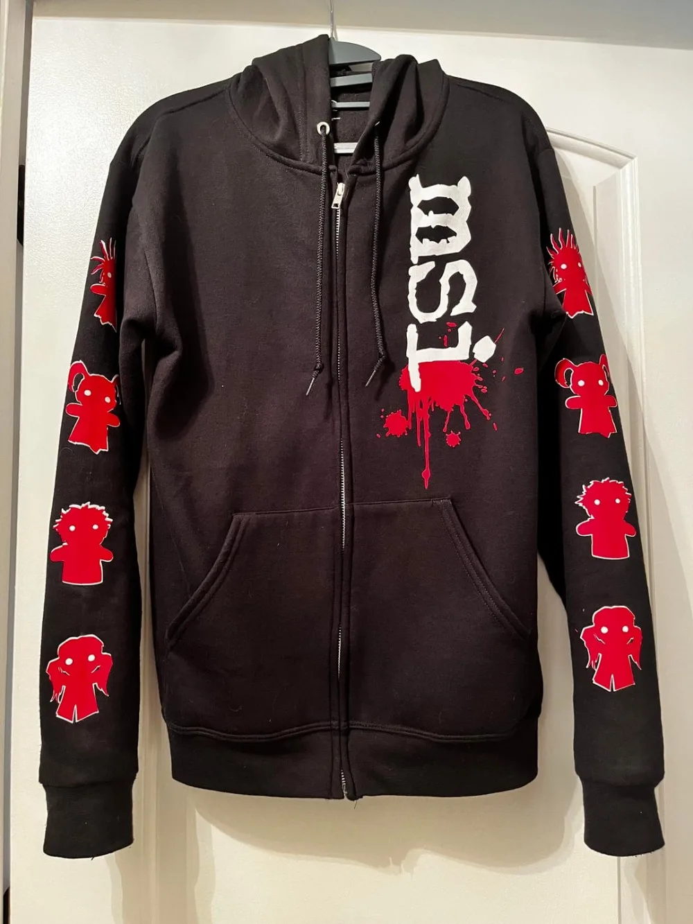 Streetwear Goth Black Sweatshirt Zip Up Hoodie Men Women Autumn Clothing Harajuku Letter Cartoon Graphic Print Oversized Hoodie