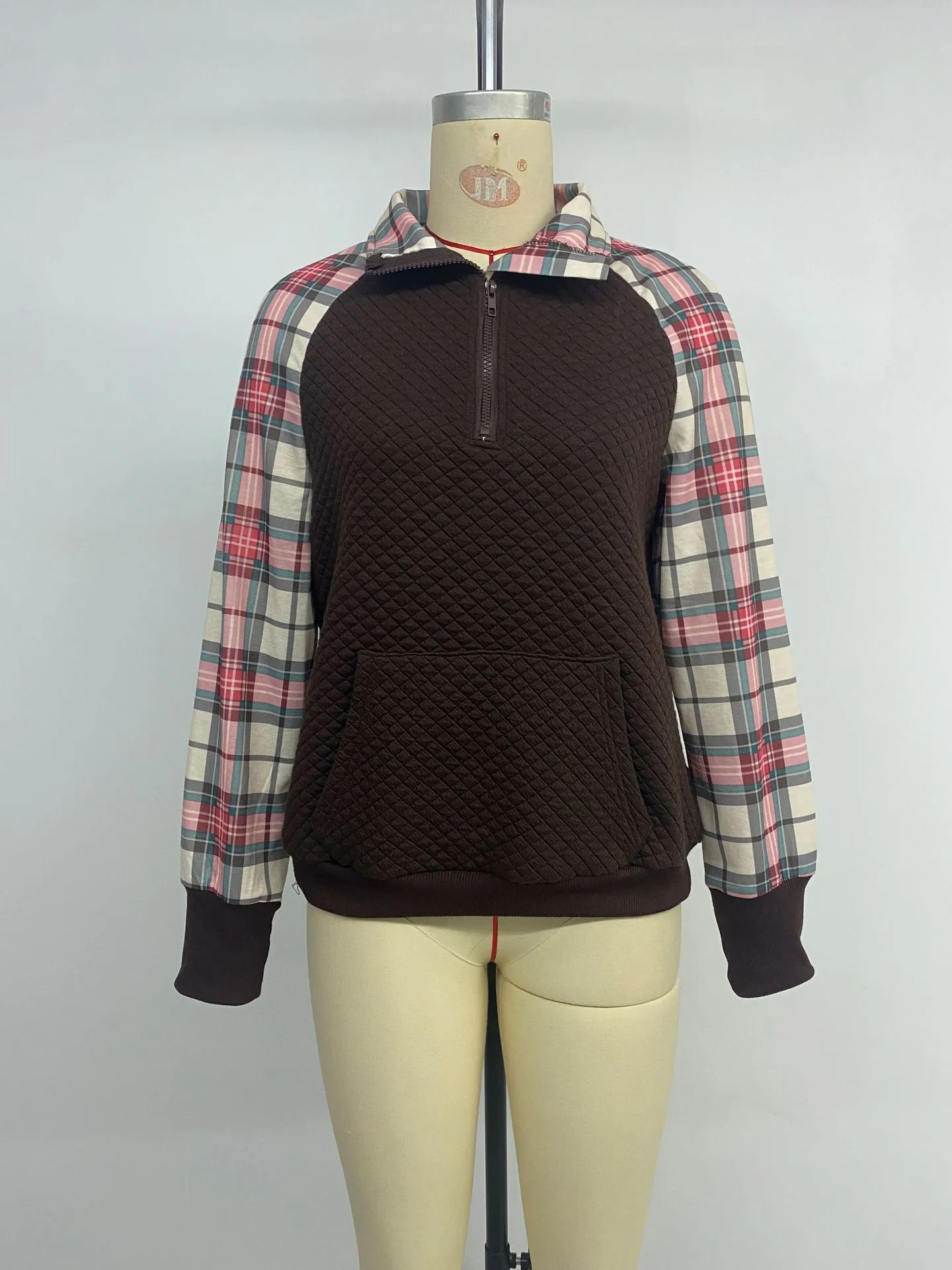 Stand Collar No Hood Hoodie with Loose Fit Literary Retro Women Sweatshirt Regular Length Drop Shoulder Sleeve Pullover Autumn