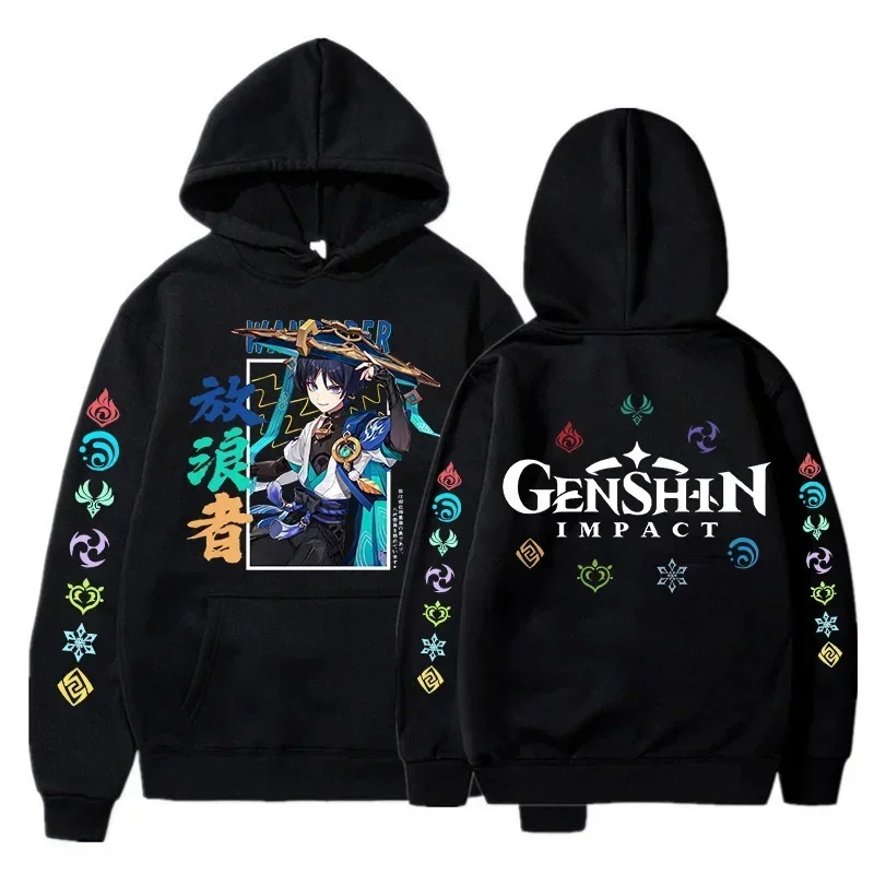 Genshin Impact Korean Style Y2k Hoodies Hu Tao Zhongli Vintage Streetwear Wanderer Faruzan Nahida Xiao Cartoon Gothic Sweatshirt