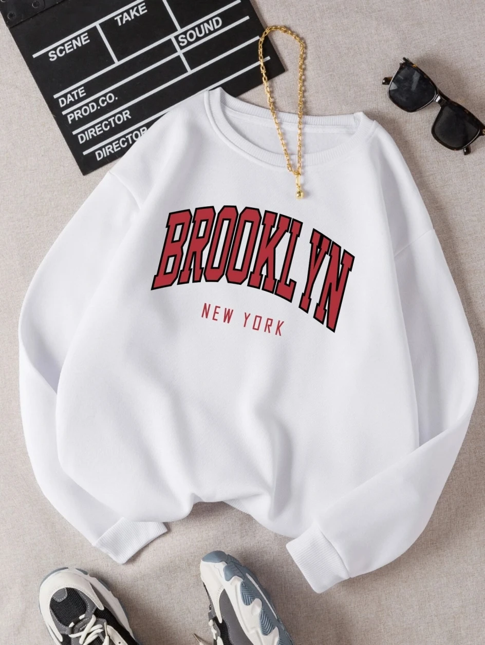 Brooklyn New Work Printed Hoodies Women Cotton Colorful Clothes Basic Trend Hooded Tops Be Durable Harajuku Hoodie Womens