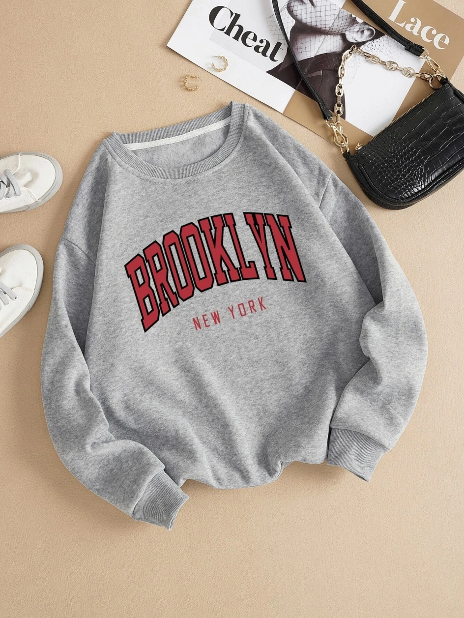 Brooklyn New Work Printed Hoodies Women Cotton Colorful Clothes Basic Trend Hooded Tops Be Durable Harajuku Hoodie Womens