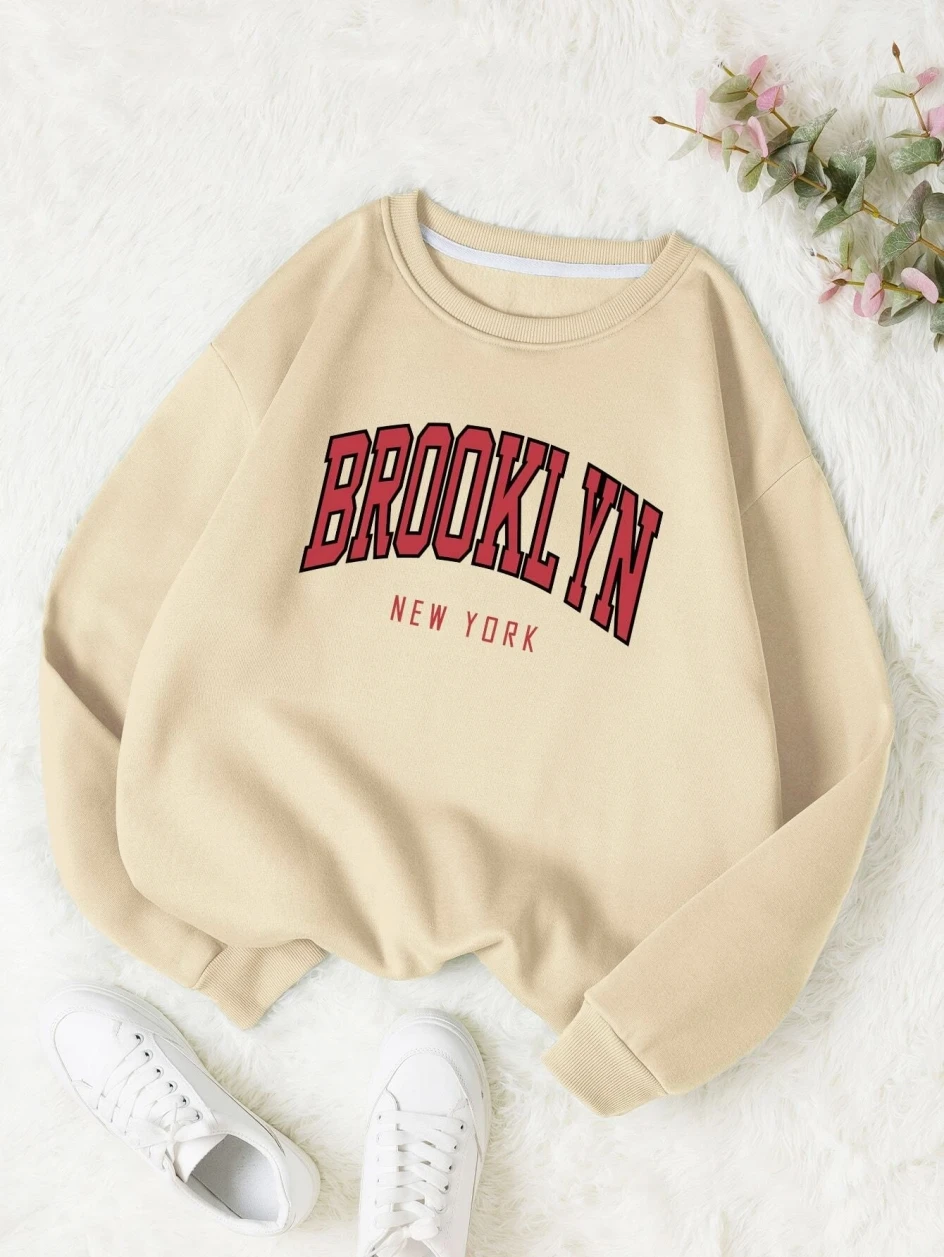 Brooklyn New Work Printed Hoodies Women Cotton Colorful Clothes Basic Trend Hooded Tops Be Durable Harajuku Hoodie Womens