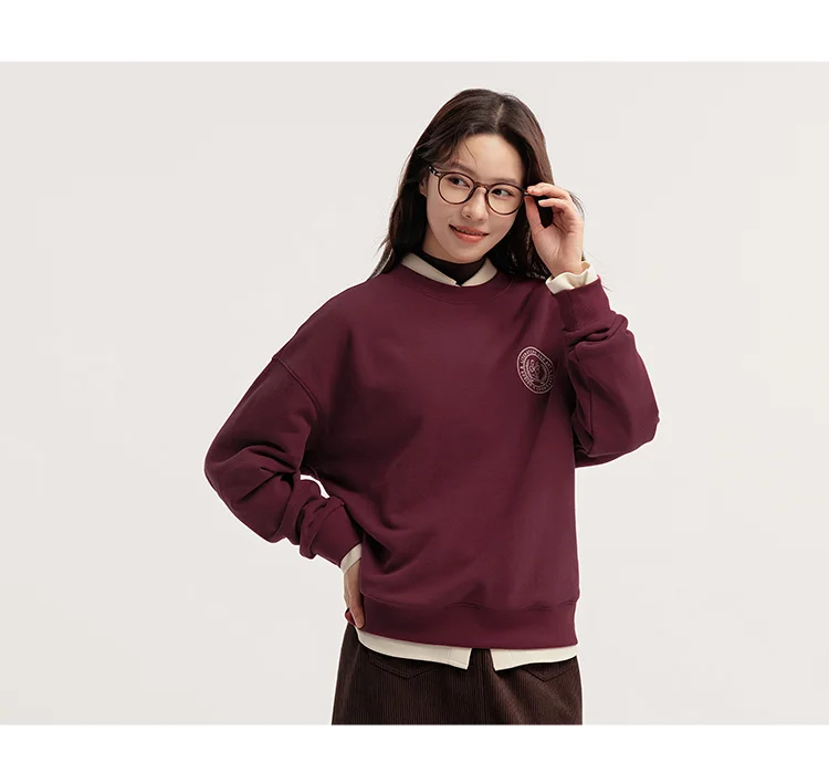 Semir Sweater Women Oversize Heating and Antibacterial 2024 New Winter Embroidered Fleece Top