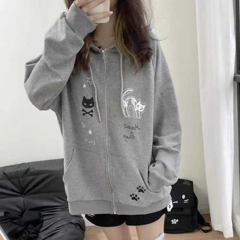 New Fashion Popular Early Autumn All Match Clothing Sweet Cute Print Harajuku Y2k Aesthetic Lazy Loose Coats Streetwear Jackets